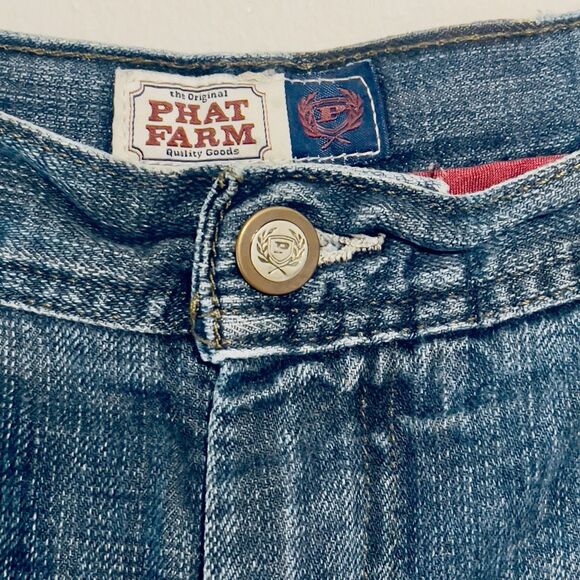 Phat Farm Jeans Mens 38 x 34 Vtg 90s Y2K Distressed Streetwear Libra Cut Hip Hop - Picture 6 of 13